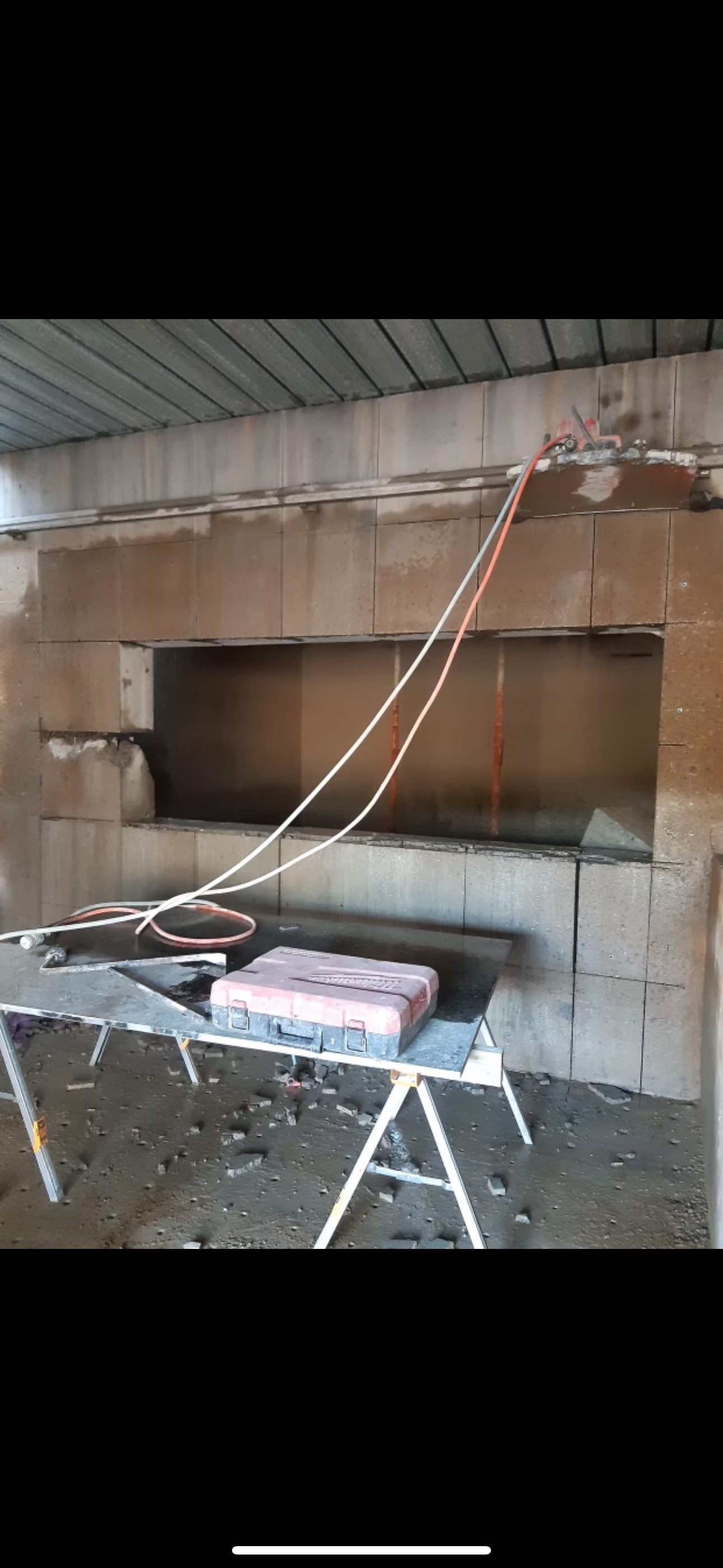 Warehouse wall cutting project